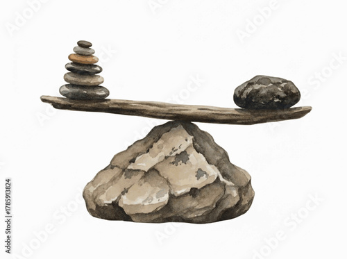 Zen Moment Balance isolated watercolor vector illustration svg