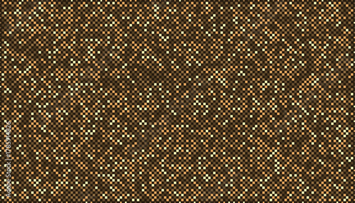 Golden Checkerboard Pixel Glitter Background Pattern