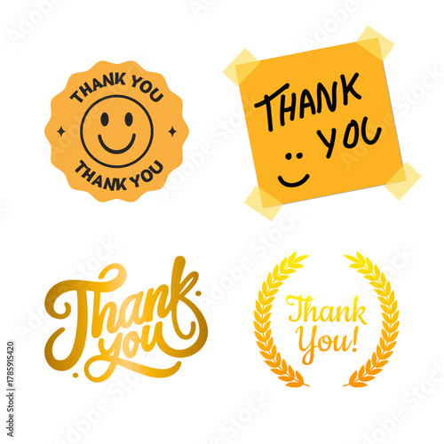 A clean modern vector of the phrase “Thank You” in elegant script style, perfect for greeting cards, posters, or appreciation banners.