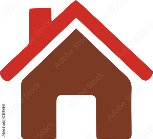 Simple house icon on black background symbolizing home and shelter concept