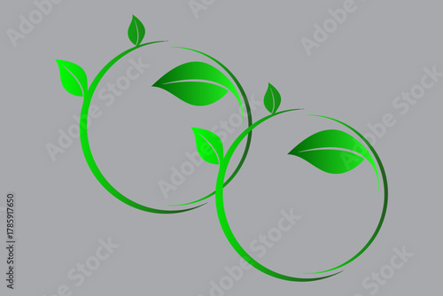 Green Eco Leaf Circle Design