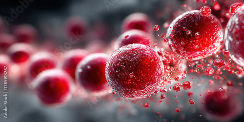Hemoglobins circulate within erythrocytes displaying vibrant red hues in the bloodstream