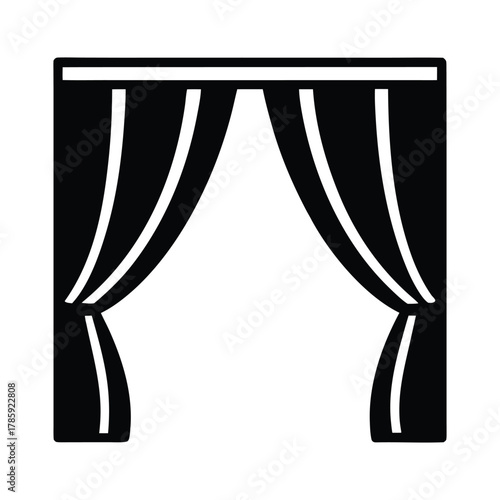 Download stage curtains vector illustration black and white theater drapes drawing design element art