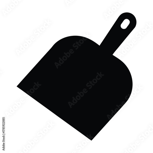 Find black dustpan for cleaning, sweeping, and household chores stock vector image and illustration tool
