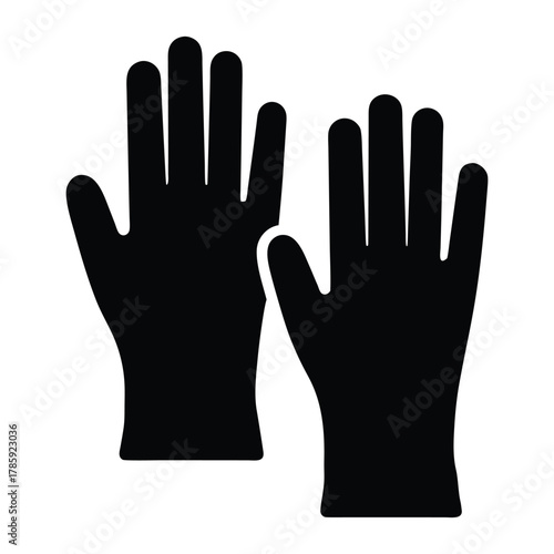 Shop protective gloves black icon vector illustration for safety and hygiene needs online now