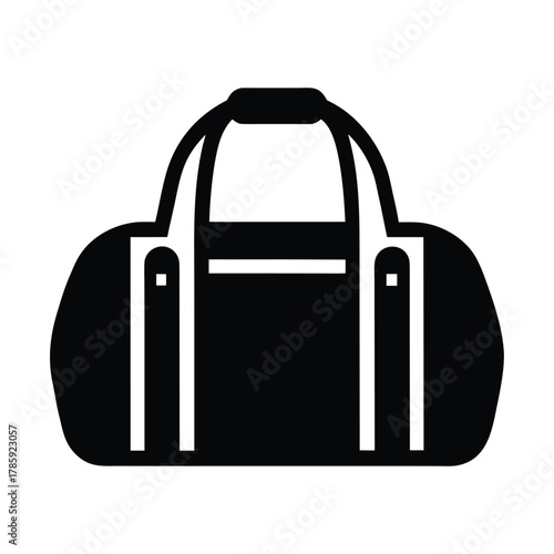 Find the best duffel bag for travel gym and sports black duffel bag vector icon graphic design
