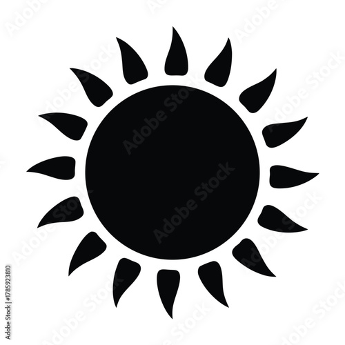 Black sun vector graphic design summer sunlight sunshine heat energy bright day solar symbol icon