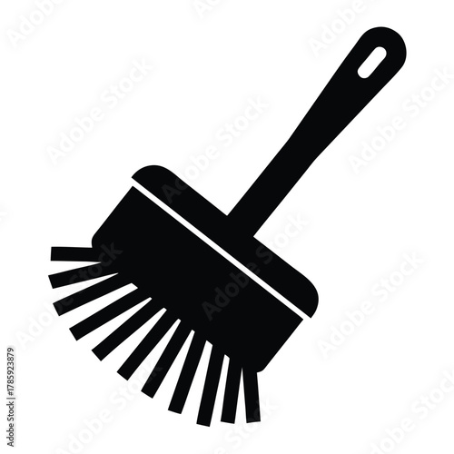 Cleaning brush vector illustration: scrub brush for cleaning, household, and janitorial use, tool