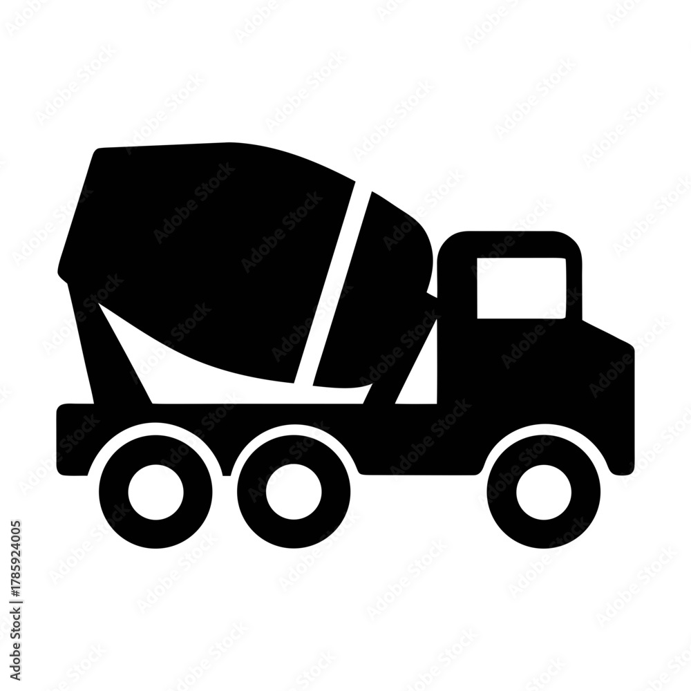 Fototapeta premium Concrete mixer truck vector illustration for construction vehicle and building industry design needs