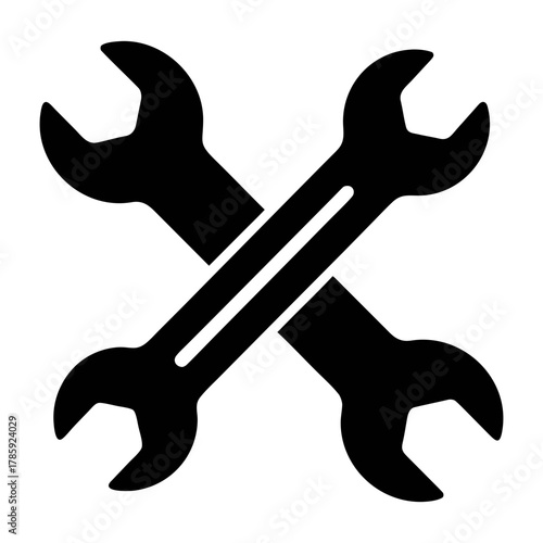 Two crossed wrenches vector illustration for repair service maintenance and construction work tools