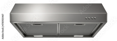 A space-saving under-cabinet range hood for small apartment kitchens.