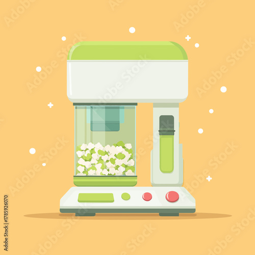 A vector illustration of a compact electric popcorn maker