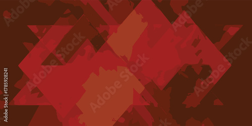 Tableau sur toile The image presents a geometric abstract composition dominated by shades of red,