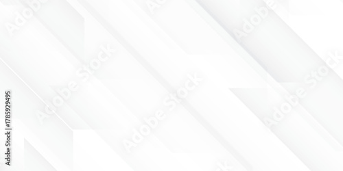 Elegant white background features subtle, angled geometric shapes and lines creating depth through light gradients and a modern, minimalist aesthetic ideal for web design