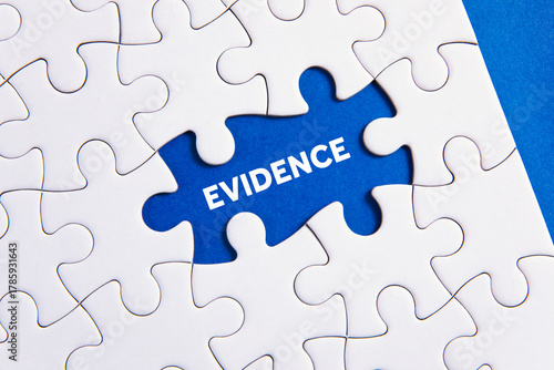 evidence word with puzzle pieces