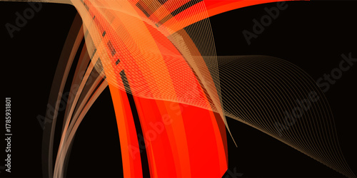 yellow red abstract glow waving background illustration