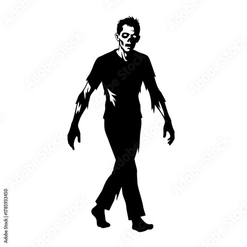 Silhouette Of A Walking Zombie