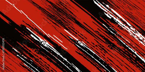 red black brush Car sticker wrap pattern banner abstract sporty lines black orange color combination grunge brush modern pattern racing motorsport vector design. eps 10