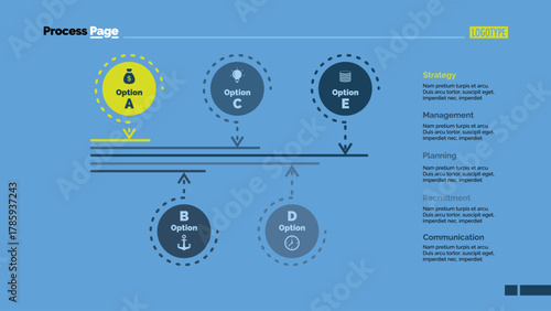 Five Options Process Slide Template