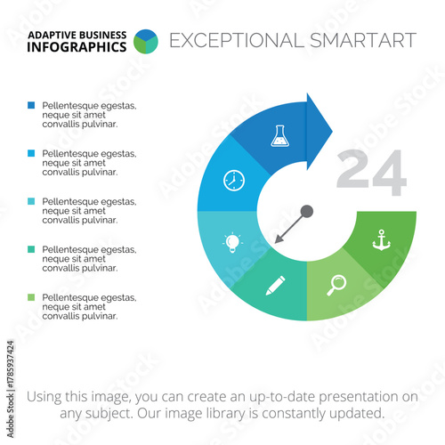 Arrow Step Diagram with Icons Template