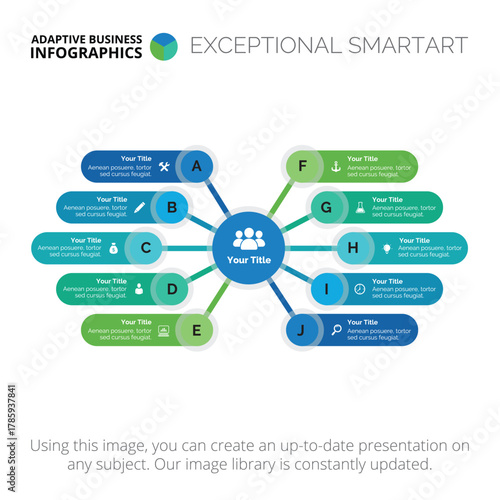 Ten Branches Chart Slide Template 2