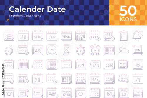 Calender date icon sheet, calendar, date, schedule, time, clock, event, appointment, deadline, planner, reminder, organizer, agenda, management, meeting, day, month, year, week.