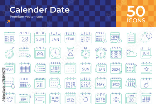 Calender date icon sheet, calendar, date, schedule, time, clock, event, appointment, deadline, planner, reminder, organizer, agenda, management, meeting, day, month, year, week.