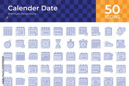 Calender date icon sheet, calendar, date, schedule, time, clock, event, appointment, deadline, planner, reminder, organizer, agenda, management, meeting, day, month, year, week.