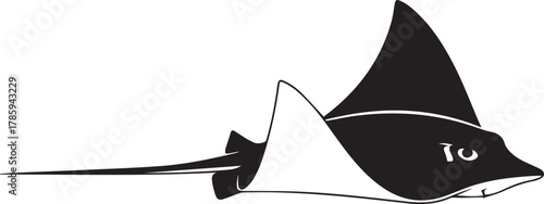 Majestic stingray swimming gracefully underwater ocean marine life wildlife