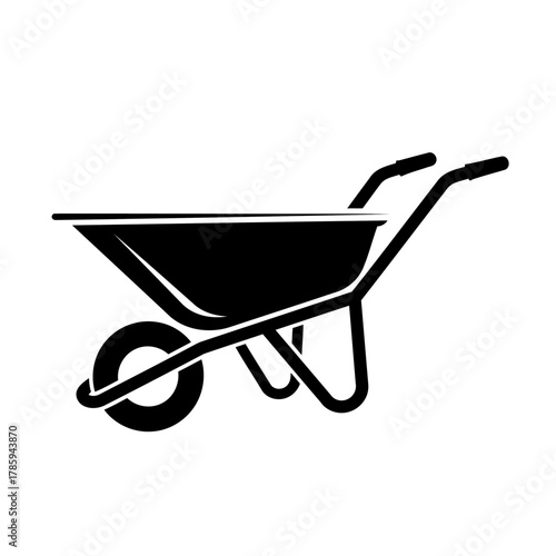 Black Wheelbarrow Illustration