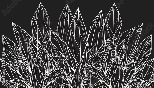 Abstract Crystal Formation Illustration.