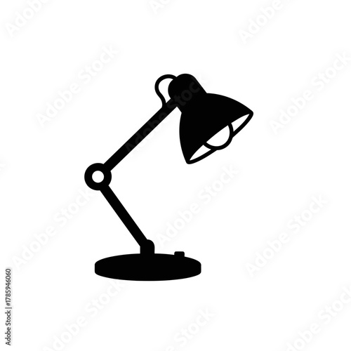 desk lamp icon silhouette vector
