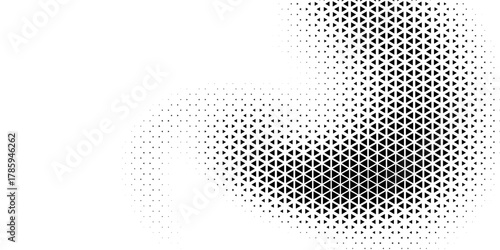 Seamless halftone triangle pattern. Random vector noise texture