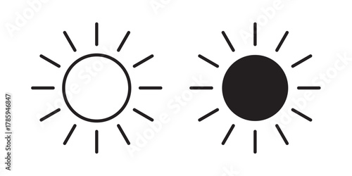 Sunlight Icon. Vector illustration with stroke and fill on a white background.