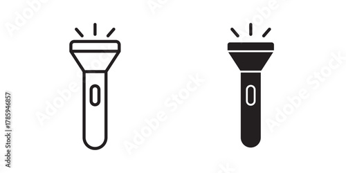 Torch Icon. Vector illustration with stroke and fill on a white background.