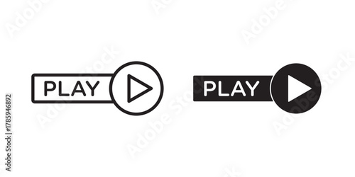 Video Play Icon .Vector illustration with stroke and fill on a white background.