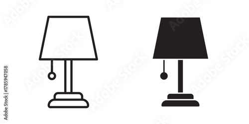 Lamp Icon. Vector illustration with stroke and fill on a white background.