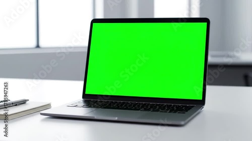 Wallpaper Mural Digital Productivity Tools with successful black businessman sitting at desk working on green screen laptop computer in office anonymous businessperson using chroma key display stylish bright Torontodigital.ca