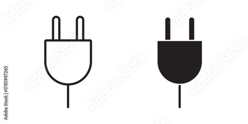 Plug Icon.  for graphic and web design. Plug Cable symbol. Vector illustration with stroke and fill on a white background.