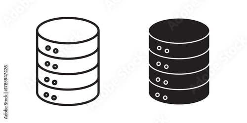 Server Icon. Vector illustration with stroke and fill on a white background.