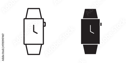 Smartwatch Icon. Vector illustration with stroke and fill on a white background.