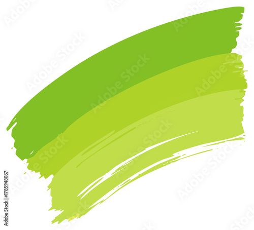Dynamic arc of green paint swipes with a textured dry brush effect illustration