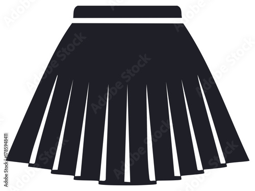Black pleated skirt fashion illustration graphic design
