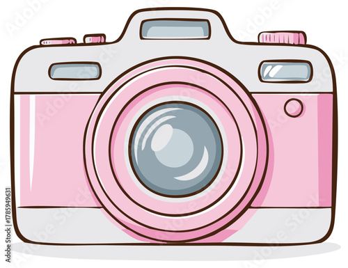 Pink Camera Illustration Cute Photography Device Photo Taking Equipment