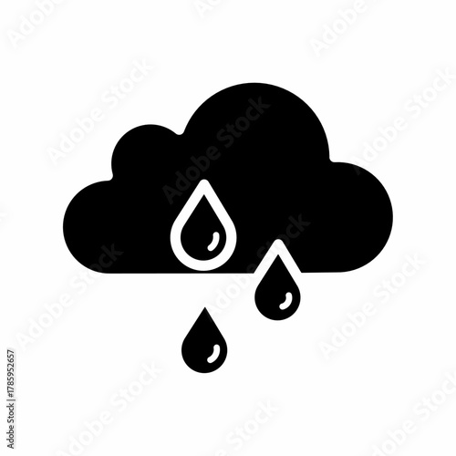 Black rainy weather icon vector illustration. icon vector.