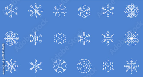 Snowflake snow freeze winter thin line outline icon. Snowflake icon. Keep frozen. Snowflake marking. Keep below zero. Air conditioner. Snowflakes thin line icon set. Vector PNG or Jpeg