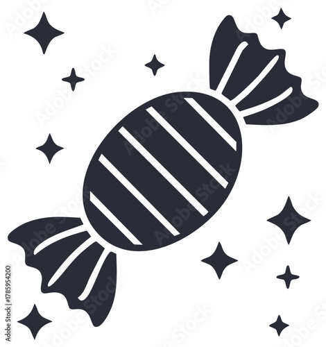 Whimsical Candy Starbursts Festive Sweet Treat Icon