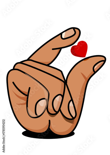  Illustration of a hand with a little heart