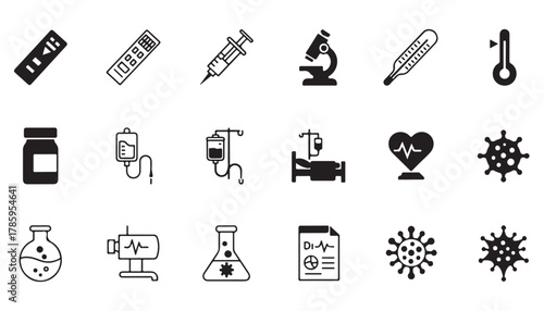 Medical icon set for health and science applications