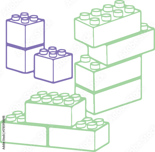 Building blocks vector illustration simple line art design perfect for educational content and creat